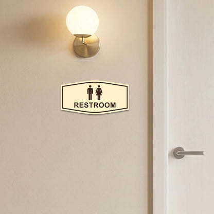 Restroom Sign for Unisex (Brushed Gold)