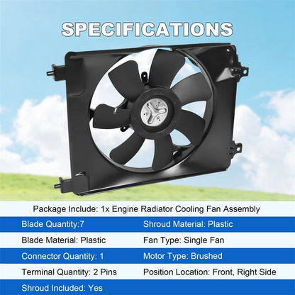 Radiator Condenser Cooling Fan for Honda Civic (2006–2011) 38616-RNA-A01, V4AE3H