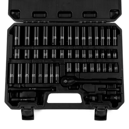50-Piece Socket Set for 3/8" Drive (SAE & Metric)